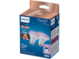Bombilla inteligente - Philips  PHI WFB 50W GU10 GLASS 922-65 RGB 2PF/6, Luz blanca y multicolor, Pack 2, Blanco