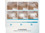 Ventilador de techo - Cecotec EnergySilence 5400 Classic, Motor DC 40 W, Mando, 6 velocidades, Temporizador 8h, 3 aspas, Blanco y madera clara