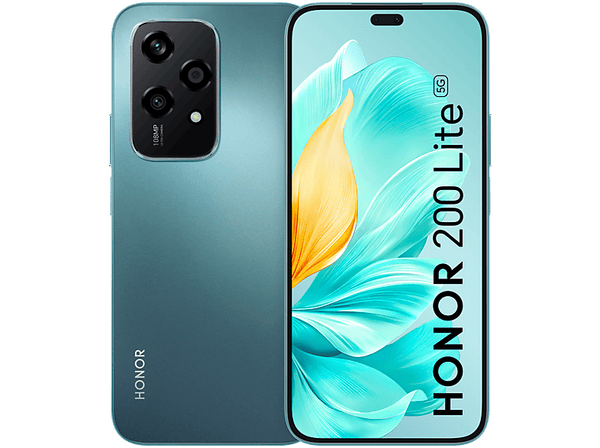 Móvil - Honor 200 Lite 5G, Cyan Lake, 256 GB, 8 GB RAM, 6.7" AMOLED Full HD+ 90Hz, Mediatek Dimensity 6080, 4500mAh, Android
