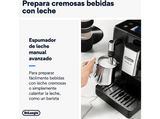 Cafetera superautomática - De'Longhi Rivelia EXAM440.35.B, Molinillo integrado, Espumador leche, Táctil, 4 perfiles, 8 recetas, 19bar, 1450W, Negro
