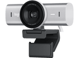 Webcam - Logitech MX Brio, Ultra HD 4K, Corrección de iluminación automática, Autoencuadre, Micrófonos/reducción de ruido, Tapa de privacidad, Gris