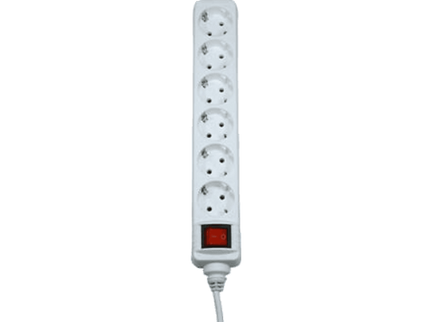 Regleta - Hama 69223783, 6 Enchufes Con Contacto a Tierra, Interruptor On/Off, Blanco