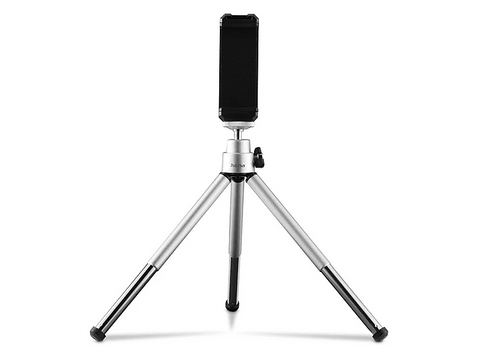 Mini trípode - Hama Fancy 2en1, Para Móviles y Cámaras, Plata