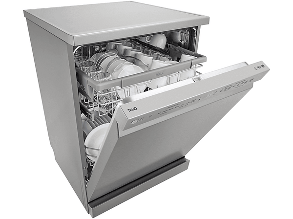 Lavavajillas - LG DF242FPS, Independiente, 14 programas, Lavado a vapor, 60 cm, Inox antihuellas