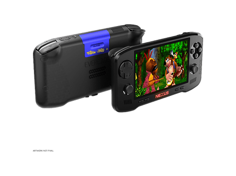 Consola retro portátil - Koch Media Evercade Nexus and Banjokazooie Double Pack, 4 GB, Negro + Funda de regalo