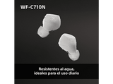 Auriculares True Wireless - Sony WFC710NW, Cancelación de ruido (Noise cancelling), Estuche carga rápida (40h), Inalámbricos, ANC, Bluetooth, Blanco