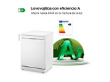 Lavavajillas - LG DF375HWS, 14 servicios, 10 programas, 60 cm, LED táctil, Tercera bandeja, TrueSteam™, QuadWash™, Blanco