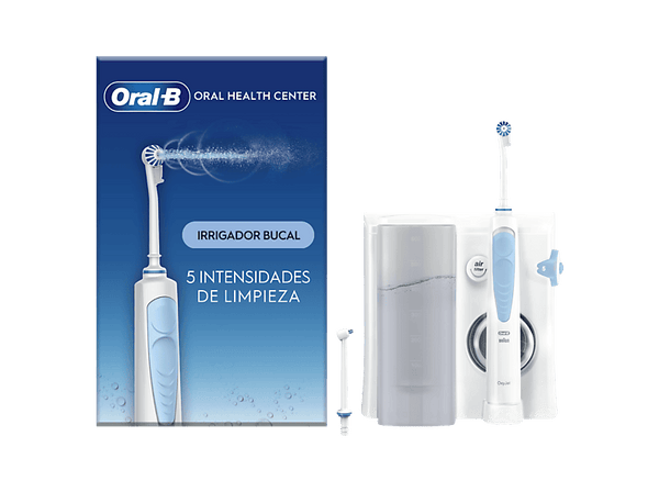 Irrigador - Oral-B Irrigador Dental, Tecnología Oxyjet, 5 niveles de presión de agua, 4 tipos chorro, 1 Cabezal Oxyjet, 1 Cabezal Waterjet
