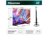 TV QLED 43 - Hisense 43E7S, QLED 4K, Esclador 4K IA, Modo Juego Plus, Dolby Visión IQ, Negro