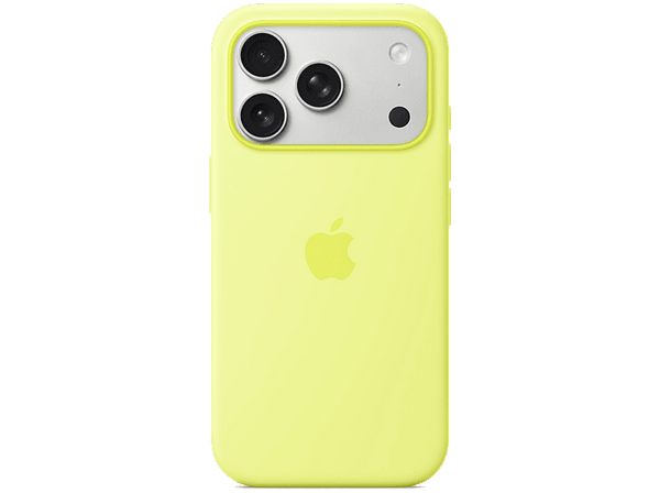 Apple Funda de silicona con MagSafe, Para iPhone 17 Pro, Compatible con correa Crossbody, Amarillo neón
