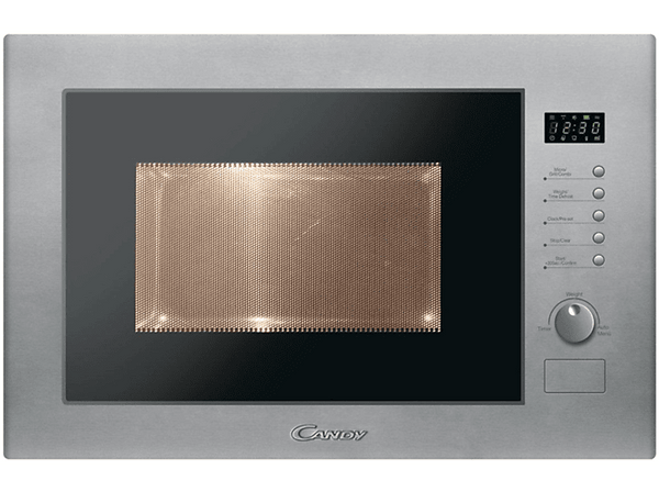 Microondas integrable - Candy MIC25GDFX, Grill, 900W, 10 programas niveles, 25l, Sin marco, Plato giratorio 31.5cm, Inox