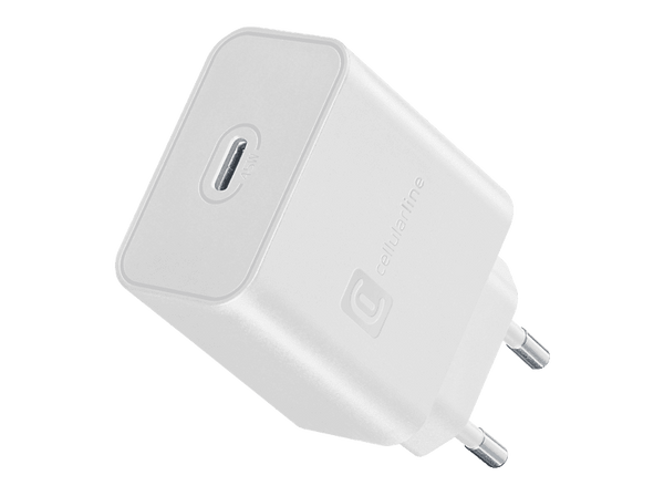 Cargador de pared - CellularLine ACHSMUSBC45W, Universal, 45W, Puerto USB-C, Carga Rápida, Blanco