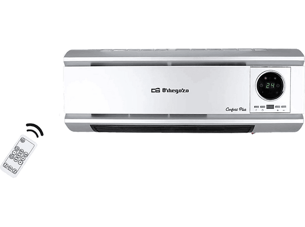 Calefactor - Orbegozo SP6500, De pared, 2000 W, 2 niveles, Programable, Gris silver