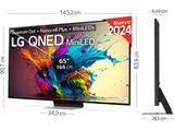 TV QNED 65 - LG 65QNED91T6A, UHD 4K, Procesador Inteligente 4K α8, Smart TV, DVB-T2 (H.265), Negro Dark Meteor Titan