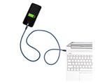 Cordón para móvil - Panda Lanyard, 1.2m Cable, USB-C, Goma, Carga rápida, 60W, Azul
