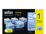 Accesorio afeitadora - Braun Clean&Renew, Cartuchos de limpieza, Máxima higiene, 6 unidades