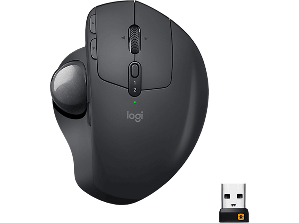 Ratón inalámbrico - Logitech MX Ergo RF inalámbrica + Bluetooth, Trackball, 380DPI, mano derecha