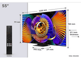 TV SQD-Mini LED 55 - TCL 55C7L, UHD 4K, TSR AiPQ, Smart TV, DVB-T2 (H.265), HDR 2700 nits, Dolby Vision y Atmos, Negro