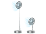 Ventilador de pie - Cecotec EnergySilence 800 FoldAir Control, Telescópico, 8, 4 velocidades, Oscilación automática, Mando a distancia, Plata
