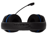 Auriculares gaming - HYPERX Cloyd Stinger Core, De diadema, Con cable, Para PS4, Micrófono, Negro y Azul