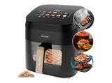 Freidora de aire - Cecotec Cecofry&Grill Smokin’ 6500, 2200W, 6.5L, Doble grill, 10 Menús, Ahumador integrado, Pizza maker, Negro