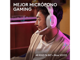 Auriculares gaming - Logitech G G522, RGB, Personalizable, Lightspeed/Bluetooth/USB, Micrófono extraíble, Transductores ProG, PC/Mac/PS5, Blanco