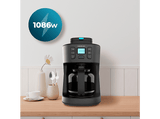 Cafetera de goteo - Cecotec Coffee 66 Grind & Drop, 12 tazas, 1086 W, Programable, Capacidad 1.8 L, Tecnología ExtremeAroma, Grey
