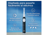 Cepillo eléctrico - Oral-B iO 2, Pack de dos cepillos eléctricos, 2 cabezales, Diseñados por Braun, Negro Noche y Verde Bosque