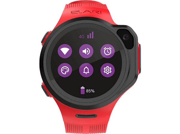 Smartwatch infantil - Elari KidPhone 4GR M, GPS, Pantalla táctil, Nano SIM, Cámara 2 MP, Rojo