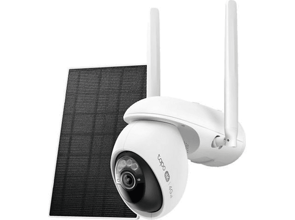 Cámara de vigilancia IP - TP-Link Tapo C665G KIT, 3840 x 2168 píxeles, Incluye Panel Solar, Función de visión nocturna, Sensor CMOS 1/2,7", Blanco
