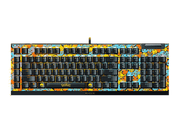 Teclado gaming - Razer BlackWidow V4 X Pokémon Edition, Con cable, USB, Teclas iluminadas RGB, Distribución US, Amarillo