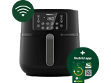 Freidora de aire - Philips AirFryer HD9285/96, XXL, Conectada, 7.2l, Acc Molde + Parrilla, Negro
