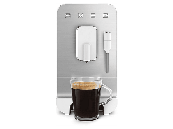 Cafetera superautomática - Smeg BCC12WHMEU, 19 bar, 1350 W, 1 Taza, Calentamiento Thermoblock, Molinillo de café Incorporado, Blanco