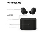 Auriculares True Wireless - Sony WF1000XM6, Cancelación de ruido (ANC), Hi-Res, Bluetooth, llamadas nítidas, 24 horas, IPX4, iOS/Android, Negro
