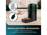 Comedero automático inteligente - Cecotec Comedero Pumba 6000 Purrfect Meal Smart,  Control WIFI, 6L de capacidad, Control de porciones, Alarma, Negro