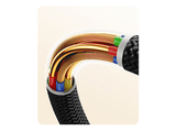 Cable USB - Baseus Dura, Lightning a USB-C, 100 cm, 20W, Carga rápida, Ultrarresistente, Negro y Dorado