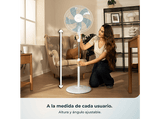 Ventilador de pie - Cecotec EnergySilence 515 WindLite Pro, 3 velocidades, Oscilación automática, 5 aspas aerodinámicas y máxima seguridad, Blanco