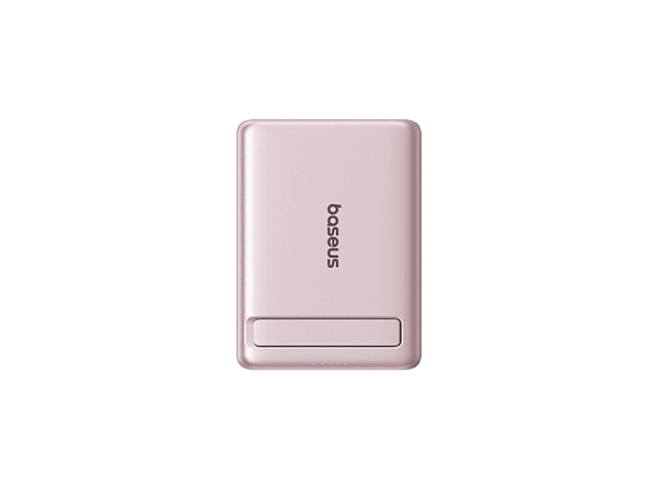 Powerbank - Baseus PicoGo Ultra-Mini Magnetic, 5000mAh, 20W, Carga ultrarrápida inalámbrica Qi2, USB-C, Con cable, Universal, Rosa Nebula