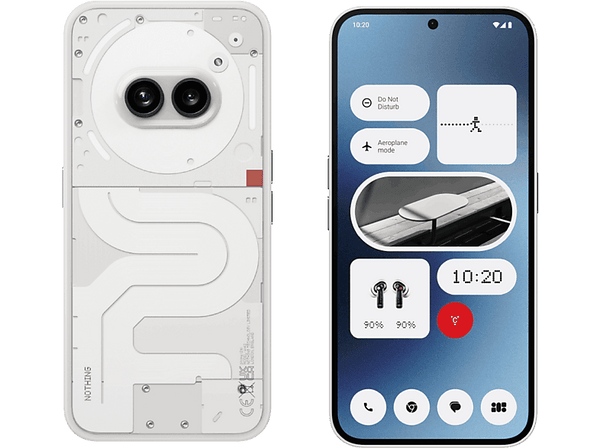 Móvil - Nothing Phone (2a), Blanco, 256GB, 12GB RAM, 6.7", MediaTek Dimensity 7200 Pro, 5000 mAh, Android