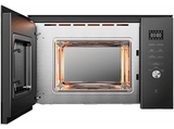 Microondas con grill integrable - Midea MBMTG925E-BK, 900 W, 1200W Potencia Grill, 7 Funciones, 25l, Cristal Negro