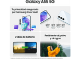 Móvil - Samsung Galaxy A55 5G, Yellow, 256GB, 8GB RAM, 6.6 FHD+ Super AMOLED, Exynos 1480 Octa-Core, 5000 mAh, Android
