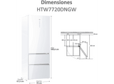 Frigoríficos combi - Haier  3D 70 Series 7 HTW7720DNGW, No Frost, 200.6 cm, Ancho especial 70 cm, 483 l, Cajones Direct Access, Wi-Fi, Blanco