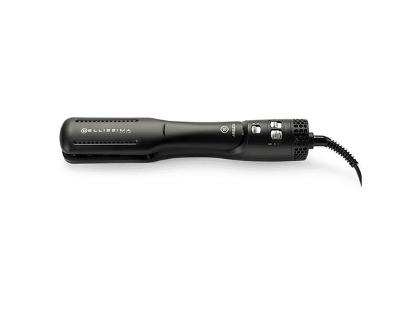 Plancha Secador - Bellissima 2 en 1 Airsleek®, Revestimiento de Cerámica y Queratina, 640W, 2 Velocidades, 2 Temperaturas, Negro, Oro