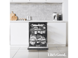 Lavavajillas - LG DF375HMS, 14 servicios, 10 programas, 60 cm, LED táctil, Tercera bandeja, TrueSteam™, QuadWash™, Acero negro grafito antihuellas
