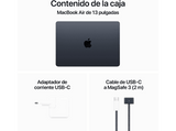 Apple MacBook Air (2024), 13,6, Chip M3, GPU de 10 núcleos, 8 GB RAM, 512GB de SSD, Teclado Magic Keyboard Touch ID, macOS, Medianoche