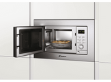 Microondas integrable - Candy MIC201EX, 800W, Grill 1000 W, 8 niveles, 20l, Con marco, Material antihuellas, Inox