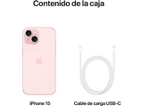 Apple iPhone 15, Rosa, 128 GB, 5G, 6.1 OLED Super Retina XDR, Chip A16 Bionic, iOS