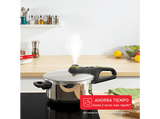 Olla express - Tefal Secure Trendy P2580400, 4 L, 2 funciones, Acero inoxidable, Verde