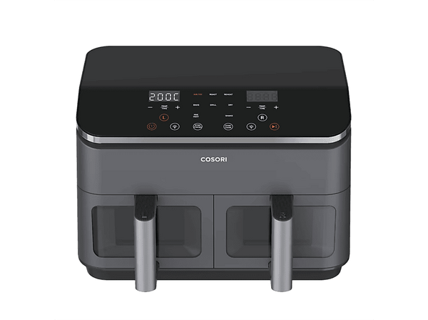 Freidora de aire - Cosori Dual Basket Chef Edition, 1750 W, 8.5 l, Doble cesta iluminada, Negro
