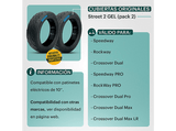 Accesorio patinete eléctrico - smartGyro STREET 2, Pack de Dos Cubierta, Para Speedway, Rockway, Crossover y versiones PRO, Gel, Negro